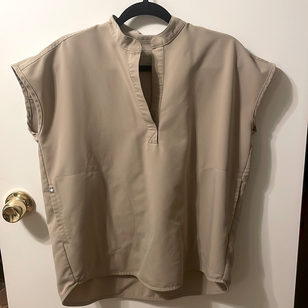 Xs khaki Rafaela scrub top